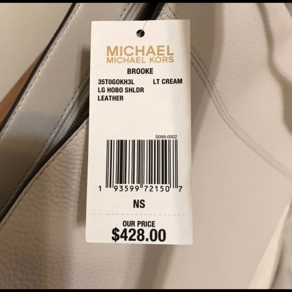 Michael Kors Brooke Large Hobo Shoulder Bag Ivory Leather - Picture 5 of 7